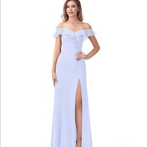 NWT Azazie Sophie lavender maxi dress